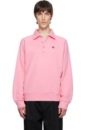 Givenchy Pink 4G Buttoned Raglan Long Sleeves Polo