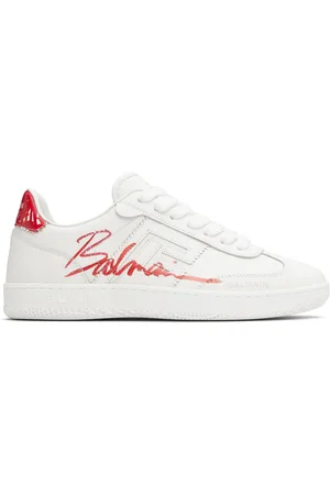 Balmain White & Red Leather 