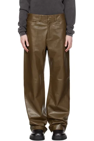 Entire Studios Brown Straight Leg Leather Pants