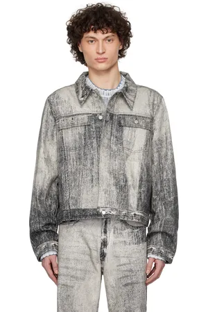 Camper Gray Paint Print Denim Jacket