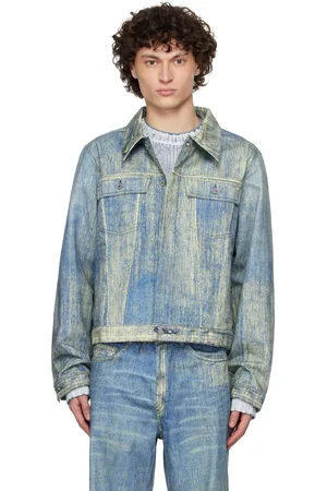 Camper Blue Paint Print Denim Jacket