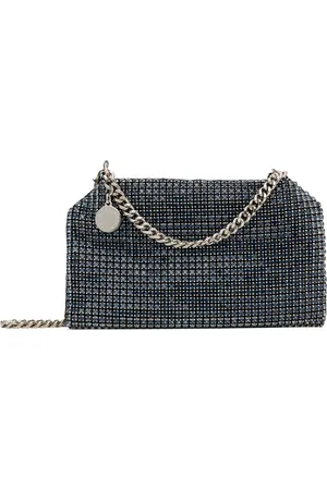 Stella McCartney Navy Falabella Crystal Mesh Shoulder Bag