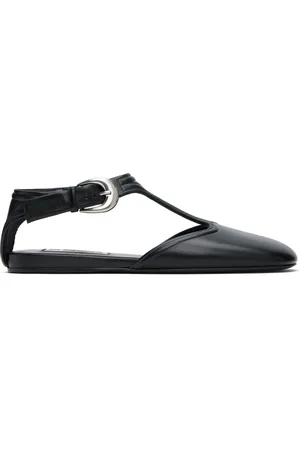 Jil Sander Black Mary Jane Ballerina Flats