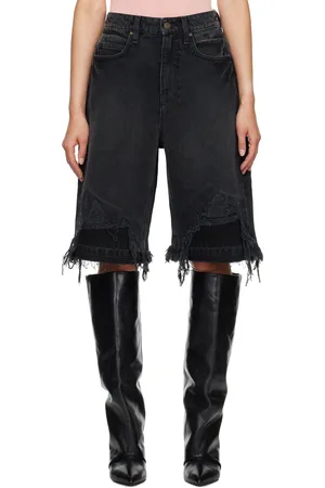Guess Black Distressed Denim Shorts