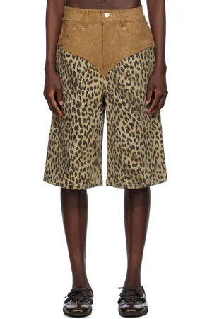 Andersson Bell & Brown Oxford Combo Leopard Shorts