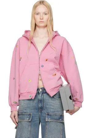 Balenciaga Pink Fruity Zip-Up Regular Fit Hoodie