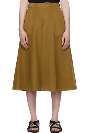 A.P.C. Tan Laurie Denim Midi Skirt