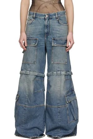 Balenciaga Blue Flared Cargo Jeans