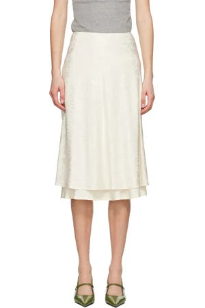 Jil Sander Off-White A-Line Midi Skirt