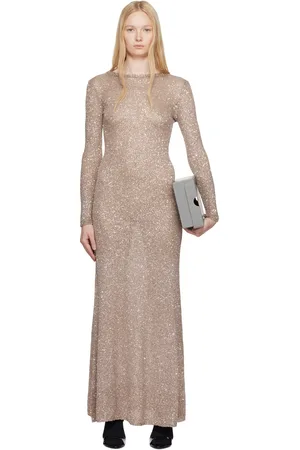 Balenciaga Beige Sequin Maxi Dress