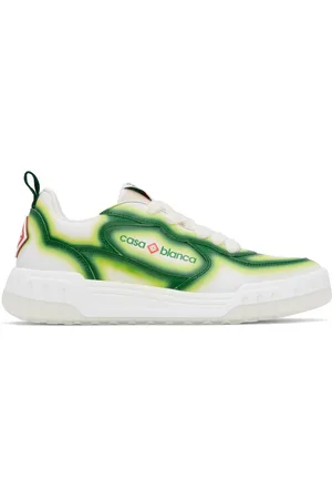 Casablanca White & Green Court Sneakers