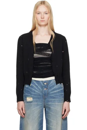 Maison Margiela Black Paint Knit Cardigan