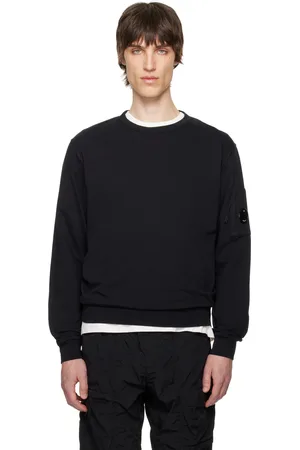 C.P. Company Black Light Fleece Crewneck Lens Sweatshirt