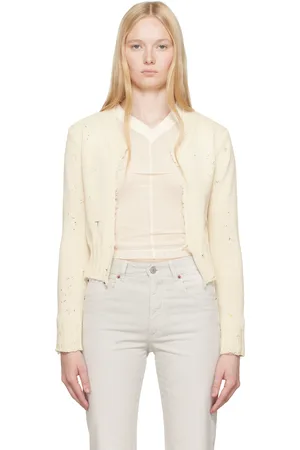 Maison Margiela Off-White Paint Knit Cardigan