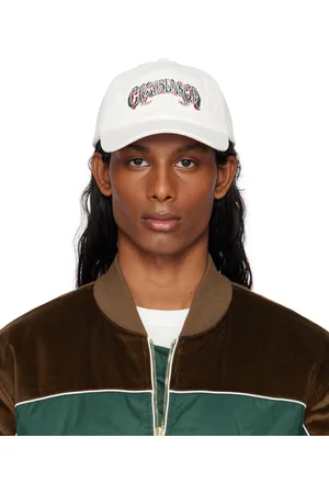 Casablanca White Gothic Logo Patch Cap