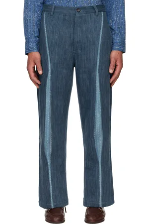Kartik Research Blue Knee Pleat Jeans