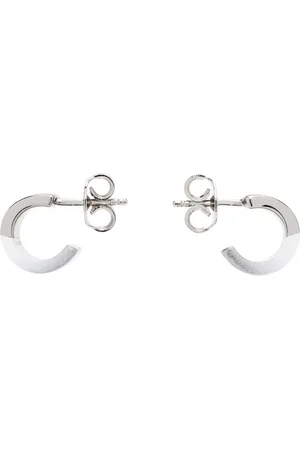 Maison Margiela Silver Minimal Logo Earrings
