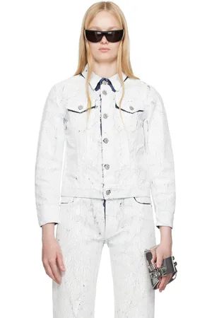Maison Margiela White & Navy Sportsjacket Denim Jacket