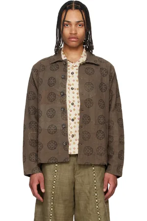 Kartik Research Brown Blockprint Kantha Jacket
