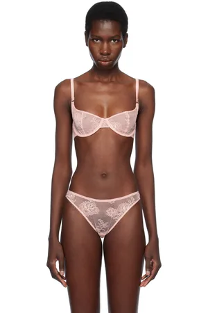 FLEUR DU MAL Pink Bouquet Lace Scooped Balconette Bra