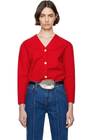 Bally Red V-Neck Cardigan