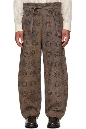 Kartik Research SSENSE Exclusive Brown Blockprint Kantha Trousers