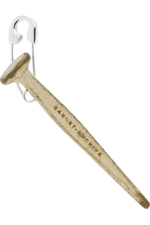 CARNET-ARCHIVE Silver Nail & Safety Pin Single Earring