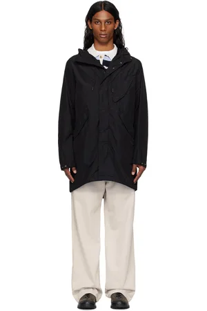 C.P. Company Black Flatt Nylon Goggle Fishtail Parka Coat
