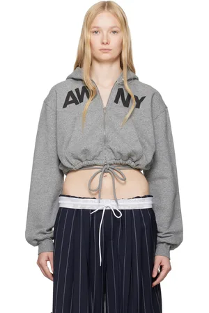 Alexander Wang Gray Graphic Deconstructed Wrap Hoodie