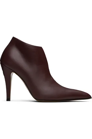 Alexander McQueen Burgundy Birdee Slashed Pump Boots