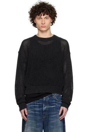 Represent Black Open Gauge Knit Sweater