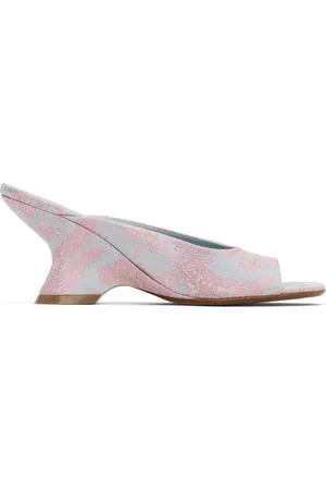 DRIES VAN NOTEN Blue Open-Toe Jacquard Mules