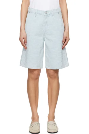 RAG&BONE Blue Tailored McKenna Textured Denim Shorts