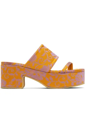 DRIES VAN NOTEN Orange Platform Heeled Sandals
