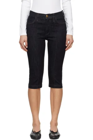 RAG&BONE Navy Flexi Kit Mid Rise Denim Capris