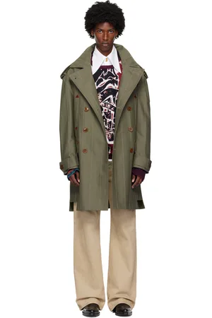 Vivienne Westwood Green Stripped Trench Coat