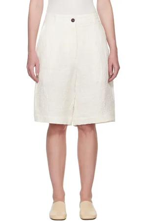 STUDIO NICHOLSON Off-White Luna Linen Shorts