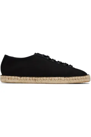 LEMAIRE Black Linoleum Laced Espadrilles