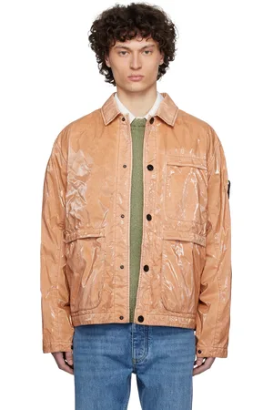 Stone Island Orange Caban Mussola Prismatica Jacket