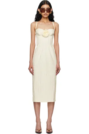 BLUMARINE Off-White Floral Midi Dress