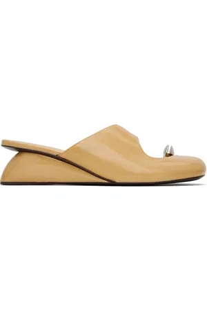 Tory Burch Beige Pierced Wedge Mules