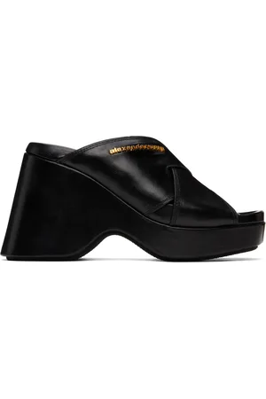 Alexander Wang Black Float Criss-Cross Wedge Sandals