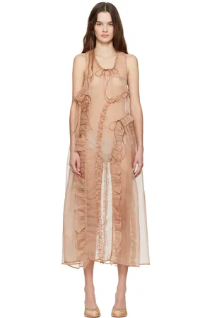 Cecilie Bahnsen Beige Opal Midi Dress