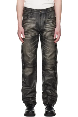 424 FAIRFAX Black Five Pocket Leather Pants