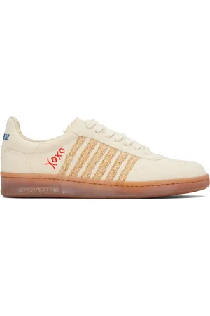 Dsquared2 Beige Summer Lovers Raffia Boxer Sneakers