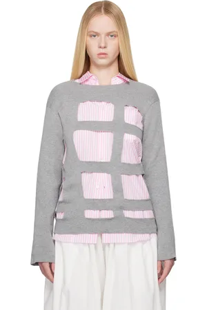 Comme des Garçons Gray Geometric Cutouts Sweater