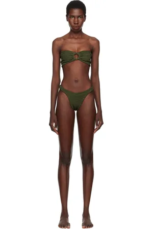 Hunza G Green Gloria Tonal Hoops Bikini