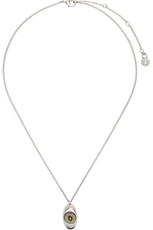 LEMAIRE Silver Cat Eye Pendant Necklace