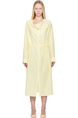 LEMAIRE Yellow Soft Collar Midi Dress