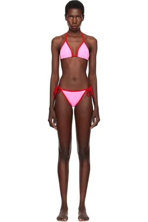 Hunza G Pink & Red Gina Contrast Bikini